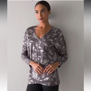 WHBM Long Sleeve Jetsetter Dolman Sleeve Tunic Silver Gray size XS